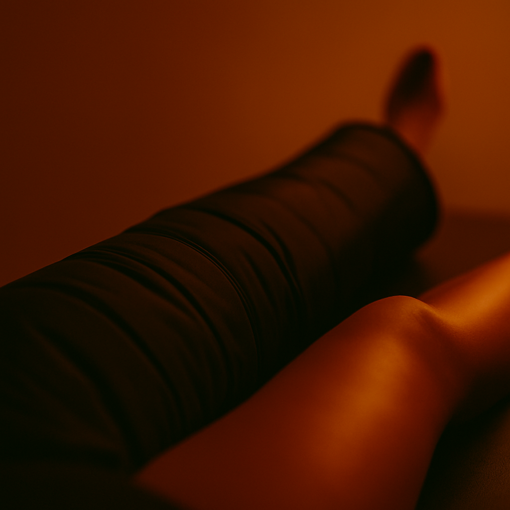 Pierna con presoterapia drenaje linfatico LUNEA wellness studio Madrid