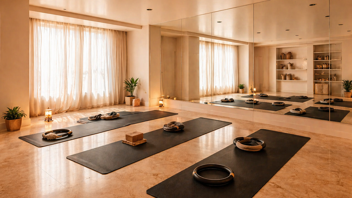 Sala de pilates en grupo reducido en Lunea Wellness Studio, Bernabéu